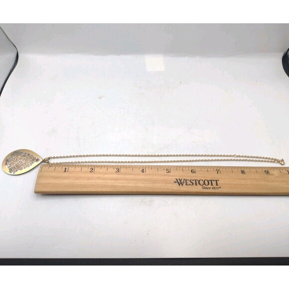 Reed & Barton 24k Gold Plate Silver Damascene Christmas Tree Pendant Necklace - Picture 9 of 10